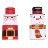 새로운 크리스마스 선물 가방 장식 3 계층 Tinplate 캔디 항아리 선물 홀더 비스킷 상자 어린이 크리 에이 티브 포장 용품