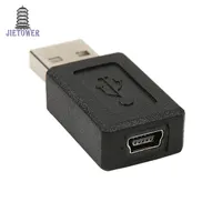 100ピース/ロットUSB 2.0 MINI USB 5ピンメスエクステンションアダプターアダプターブラック