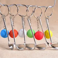 6 цветов для гольфа для гольфа Beychain Keyboard Souvenir Ball Sports Bearing для высококачественного спортивного промолива подарок мальчики партии клуб игры 8,3 * 2,8 см 120 шт. HYS80