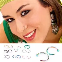 Fashion Trendy Nose Rings Body Piercing Jewelry Fashion Stainless Steel Nose Hoop Ring Earring Studs Fake Nose Rings Non Piercing ring