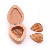 Guitar Picking Box Picks Storage Box Solid Wooden Hold Case Care Guitar Picks Box Gift Guitar Accessories