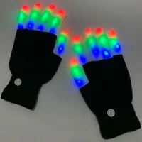 Finger guantes luminosos hijos adultos cálida magia algodón de nylon guantes guantes coloridos llevó intermitente HALLOWEEN Guante brillan en la oscuridad
