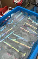 Neue Regenbogen-Glas-Wasser-Rohrbong-Farbe 14.5mm DAB-Rigs mit Schüssel oder Quarz-Banger