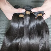 Beleza de beleza alta qaulity cutícula completa cabelos alinhados alinhados virgens brasileiras corporal reto ondulado peruano real despesas de cabelo humano
