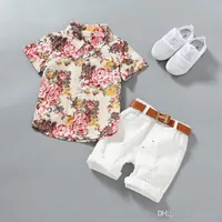 1-5 Years Baby Boy Clothes Boys Floral Shirts With Cotton Short Pants Kids Fashion Gentleman Summer Outfits Casual Sets Clothing 2pcs/lot