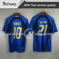 2006 2007 Gattuso Retro Soccer Jersey Hem 06/07 Totti del Piero Nesta Inzaghi Pirlo Matrazzi Toni Fotbollskjorta