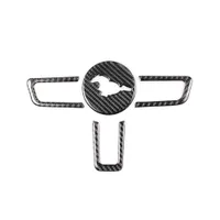 Kipalm موستانج حقيقي من ألياف الكربون عجلة القيادة شعار ل فورد موستانج ملصقات السيارات سيارة التصميم 2015-2018 موستانج ملصقات الملحقات