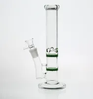 Straight Honeycomb Glass Bong with Cone Piece 100% Real Image Thick and Solid Glass Water Pipes Smoking Bubbler Hookahs