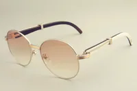2019 new free shipping hot sale round frame sunglasses 19900692 sunglasses, retro fashion sun visor, natural mixed horns mirror legs sunglas