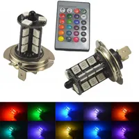 2x 9005 9006 H11 H7 1156 RGB LED -Autowagen -Scheinwerfer 5050 LED 27 SMD Fog Light Lampe Lampe mit Fernbedienung Styling