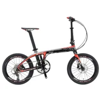 SAVA Z1 Karbon Elyaf Spor Portatif Katlanır Bisiklet SHIMANO Attırıcı 9-Hız Volan 20 İnç Lastik - Siyah