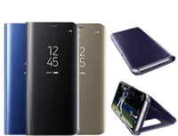 Flip Stand Clear View Smart Mirror Phone Case para Samsung Galaxy S9 Plus S8 S7 S6 borde cubierta de lujo LLFA