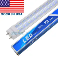 Tubos de LED T8 4FT - 36W Dual Linha V em forma de Lâmpada LED, branca fresca, lâmpadas fluorescentes de substituição (equivalente 80w), tampa clara, lastro