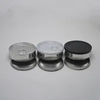 wholesale Tuna Tin Cans 73x23mm black lids included strain tin can 100ml concentrate container food herb Storage