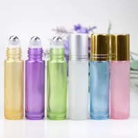 10 ml Pearlescent Glas Leeg Parfumfles Bal Roll on Bottle for Essential Oils Colorfull Blue White HHA265