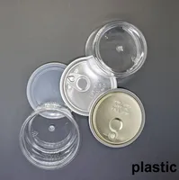 プラスチッククリア缶食品グレード貯蔵容器包装100ml透明65mm * 33mmドライハーブペット空箱の簡単な開いたエンドリングプルタブ
