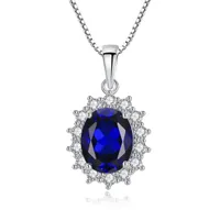 2018 Nowy S925 Pure Silver Naszyjnik Kashmir Velvet Blue Wisiorek Princess Diana Gem Necklace 925 Sterling Silver Wisiorek Dla Kobiety