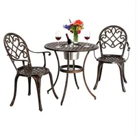 Free shipping Wholesales Hot sales Aluminum Outdoor 3 Piece Patio Bistro Set of Table and Chairs with Ice Bucket
