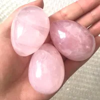 Natural Rose Quartz Egg Polished Stone Yoni Egg Crystal Healing Reiki Metaphysisk Kraftig Meditation 1pc