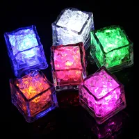 LED Glowing Light Up Ice Cubes Slow Flashing Color Changing Cup Light Without Switch Wedding Party Halloween Decoration