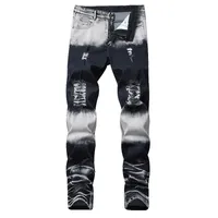 2019 Nuovi uomini di marca diritte Strappato Jeans Pantaloni Fashion Brand Design Denim Pantaloni retrò Sexy Foro Personaggio Strappato Jeans