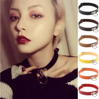 Gothic O Ring Tattoo Choker Necklaces for Women & Ladies Black Leather Jewelry will and sandy