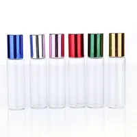 500pcs / lot 10ml trasparente bottiglie di rullo di olio essenziale vetro trasparente con palline di rulli di vetro aromaterapia profumi di aromaterapia