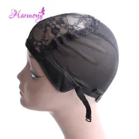 Doppel-Spitze-Perücke Caps für die Herstellung der Perücken und Haar Weaving Stretch Adjustable Wig Cap heiße schwarze Haube-Kappe für Wig