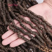Bomba torção twist twists sintético crochet extensões de cabelo 14 18 polegadas ombre crochet tranças fofas bomba curly torção trançando cabelo