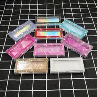 Diamond Cajas de pestañas de la pestaña falsa embalajes vacíos caja del diamante de la caja del brillo de Bling 3D Mink Pestañas holográfica del brillo
