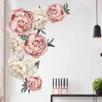 40x60cm Auto-stick Inkjet PVC Wall Stickers Common Peony Removable Waterproof Sitting Room Bedroom Wallpapers Home Décor HA1002