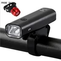 Probe Shiny Bicycle Lights LED USB -oplaadbare fietsfiets fietsen hoofd voorlichtlamp hoge kwaliteit A714