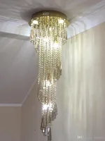 2020 Nieuwe Moderne Kroonluchter voor Smoky Gray Crystal Luxury Fixtures Long Interior Trap Way Lighting Corridor Chandelier Villa Light