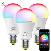 SMART WIFI Bulb Light E27 7W RGBCW Magic Home Smart LED-lampor Nej Nub Obligatoriska Arbetar med Alexa Google Hem och Siri