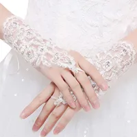 المرأة قفازات الزفاف أصابع الزفاف فقرة قصيرة أنيقة حجر الراين اكسسوارات للعروس