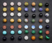20Pcs Loose Stone Beads 8mm 10mm 12mm Round Semi Precious Natural Gemstone Quartz Mixed colors for Jewelry Making