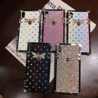 Para iPhone 11 12 13 Pro Max XS XR x 7 8 Plus Designer de luxo Mulheres defensores Caixa de telefone Glitter Love Fashion Diamond Casos