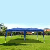 3 x 6m Home Garden Beach Shade Party Barrante Pérgola Ao Ar Livre Acampamento Impermeável Dobrável Tendas Com Saco de Transporte Azul Elegante Portátil Apresentação