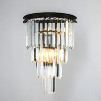 American Country Iron Glass Crystal Wall Light Lamp LED Retro Classic Clear Amber Smokey