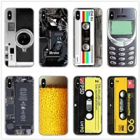Case Retro Camera Cassette voor Apple iPhone 11 Pro SE2020 6 6S 7 8 Plus X XS XR MAX CASES Tapes Toetsenbord TPU Achterkant Coque Capa
