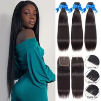 26 inch Peruvian Hair Bundles With Closure Weave 3Bundles With Lace Closure Non-Remy Human Hair Closures with Bundles