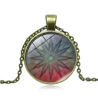 Mandala Time Gem Necklace Om Jewelry Glass Accessories Pendant Small Gift Ladies Yoga Pendant Handmade DIY jewelry