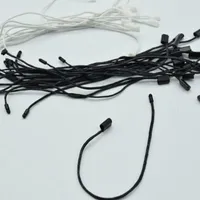 Garen 980 stks / partij Goede Kwaliteit Zwart en Wit Waxed Cord Hang Tag Nylon String Snap Lock Pin Loop Fastener Ties Lengte: 18cm