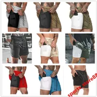 top 2020 New Men&#039;s Running Shorts Mens Sports Tights Shorts Male Quick Drying Training Exercise Jogging Gym with Built-in pocket Line