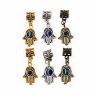 150pcs Hamsa Hand Blue eye bead Kabbalah Good Luck charm Pendants For Jewelry Making Bracelet Necklace DIY Accessories 12.8x29.8mm