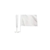 Branca Bandeiras de viaturas em branco com suporte de plástico, sublimação 30x45cm com 43 centímetros poloneses plástico, 100D poliéster única impressão lateral, frete grátis