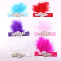 Lovely Baby Girl Feather Headbands Flapper Sequin Charleston Dress Accessories Costume Lace Hairband Festival Party Jewelry