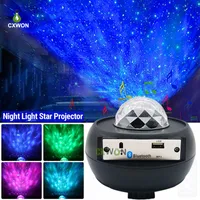 LED Projektör Işık USB Elektrikli Bluetooth Müzik Çalar Okyanus Dalga Gökyüzü Yıldız Gece Işık 10 Renkler Uzaktan Dekoratif Projektör Işık