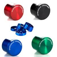 Top Quality 40mm CHROMIUM CRUSHER Herb Grinders 50mm 55mm 63mm Diameter 6 Colors Tobacco Grinders 4 Parts Tobacco Crushers 5915C