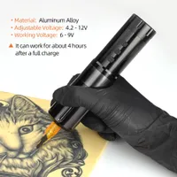 새로운 무선 문신 기계 펜 원래 휴대용 리튬 배터리 전원 공급 장치 LED 디지털 디스플레이 문신 카트리지 바늘 장비